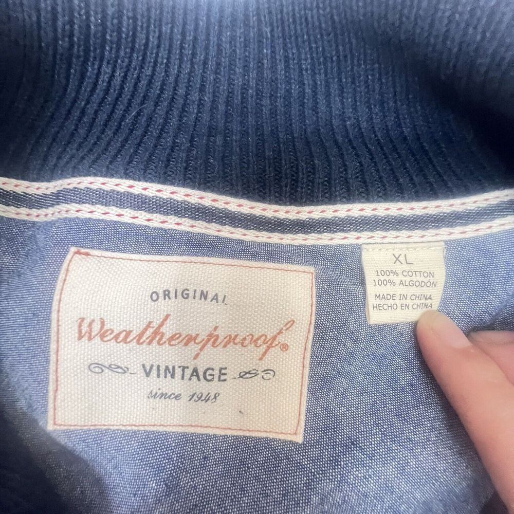 Weatherproof Vintage Men's Crew Pullover Sweater Size XL Color Dark Blue Outdoor - Picture 11 of 11
